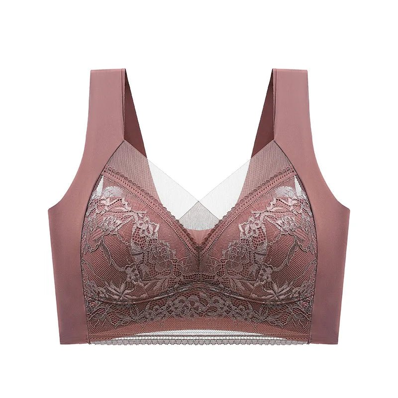 FallSweet Seamless Ice Silk Push Up Bra for Women Wireless Lace Bralette Plus Size Brassiere Summer Comfort Underwear Lingerie