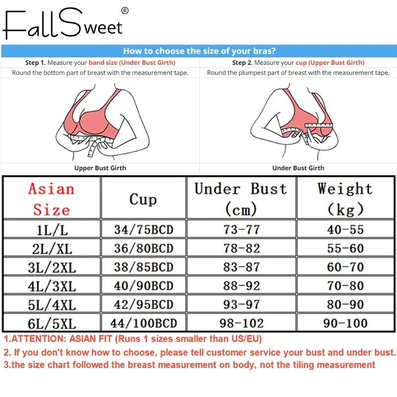 FallSweet Seamless Ice Silk Push Up Bra for Women Wireless Lace Bralette Plus Size Brassiere Summer Comfort Underwear Lingerie