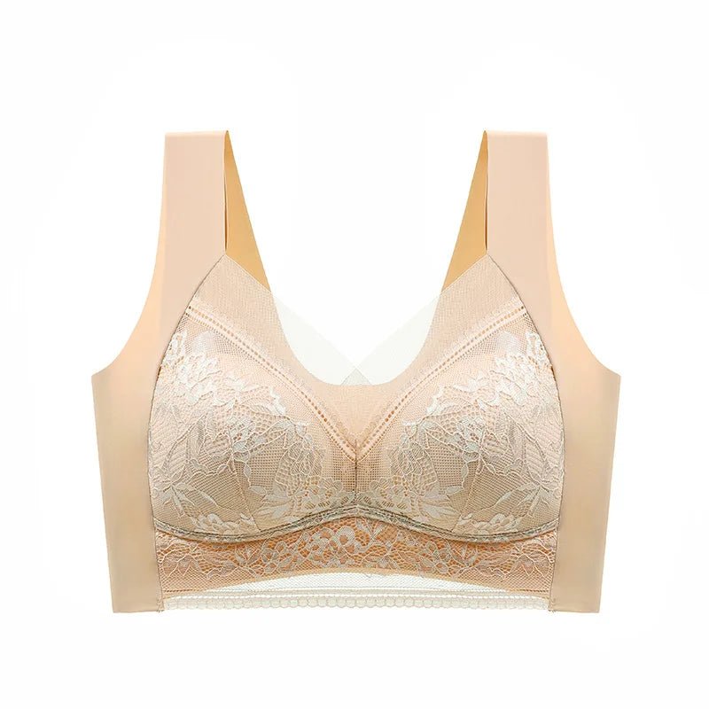 FallSweet Seamless Ice Silk Push Up Bra for Women Wireless Lace Bralette Plus Size Brassiere Summer Comfort Underwear Lingerie